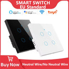 Tuya Smart WiFi 4 Gang Wall Touch Switch Compatible with Smart Life App