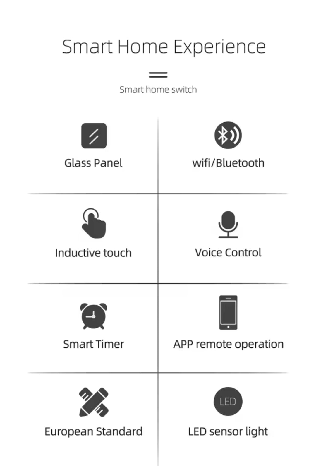 Tuya Smart WiFi 4 Gang Wall Touch Switch Compatible with Smart Life App