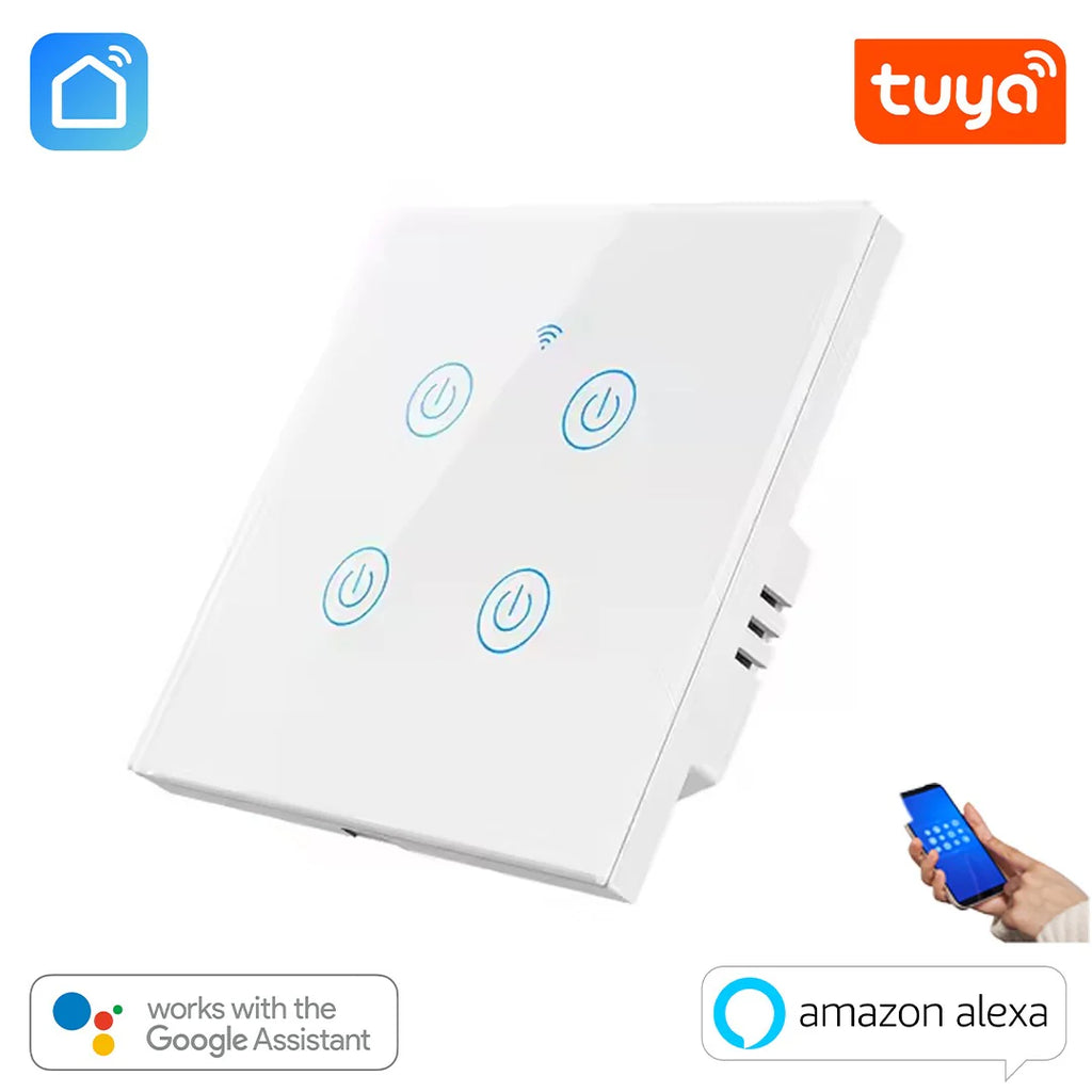 Tuya Smart WiFi 4 Gang Wall Touch Switch Compatible with Smart Life App