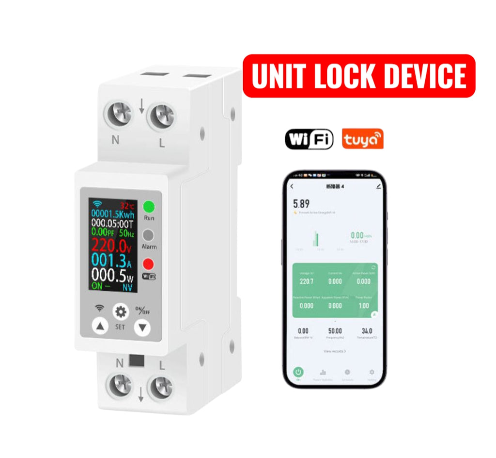 WIFI Smart Metering Circuit Breaker 10 in 1 Kwh (Lock Wapda Units)