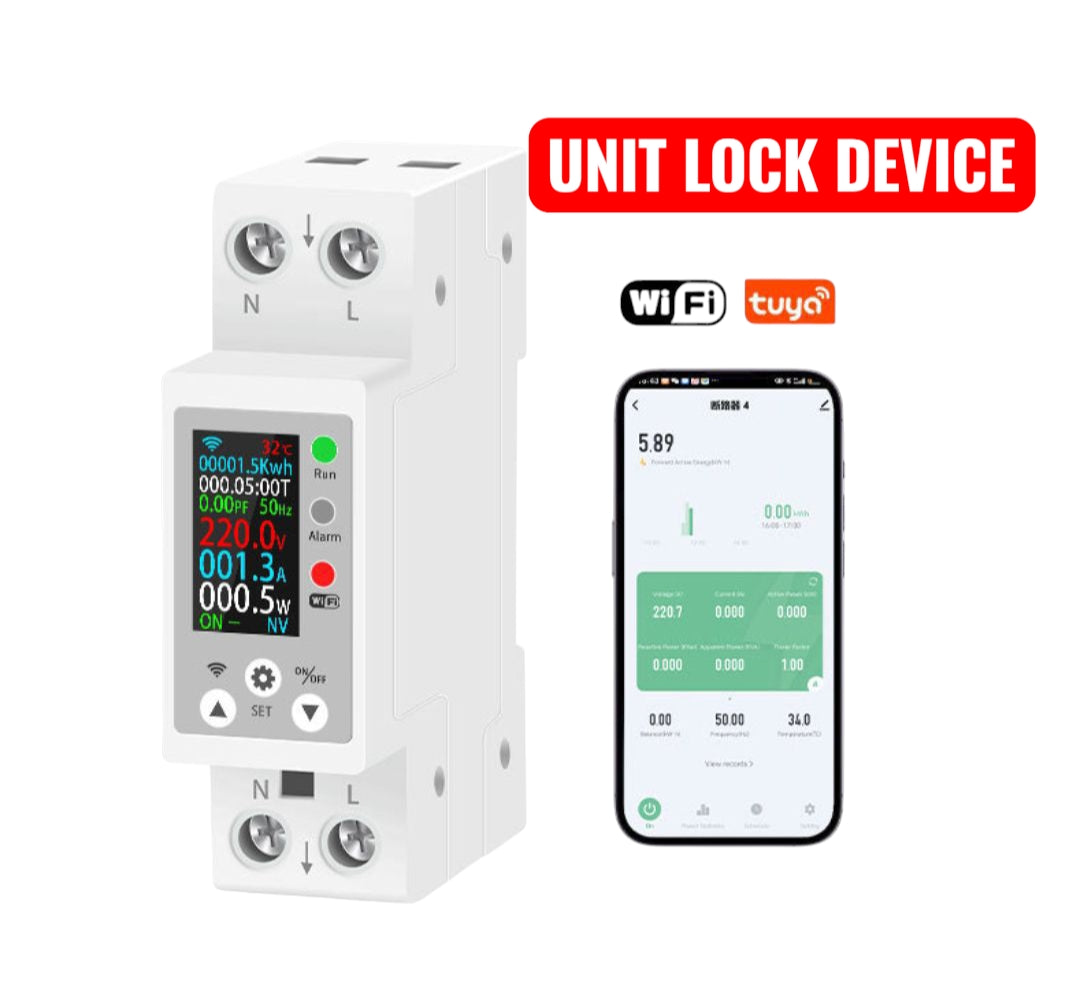 WIFI Smart Metering Circuit Breaker 10 in 1 Kwh (Lock Wapda Units)