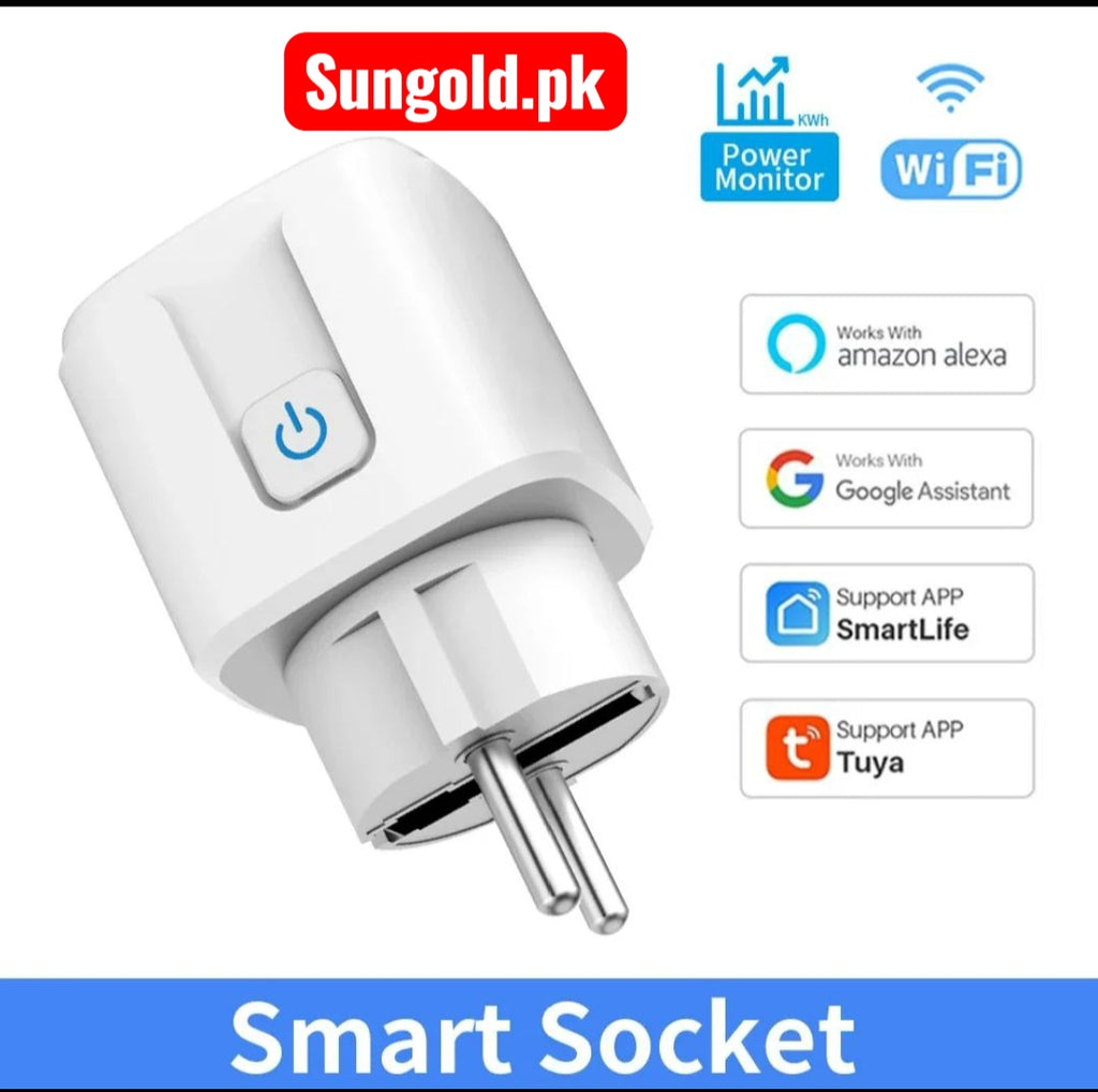 Tuya Smart Socket EU 20A Wifi Smart Plug With Power Monitoring