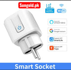 Tuya Smart Socket EU 20A Wifi Smart Plug With Power Monitoring