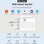 Tuya Smart Socket EU 20A Wifi Smart Plug With Power Monitoring