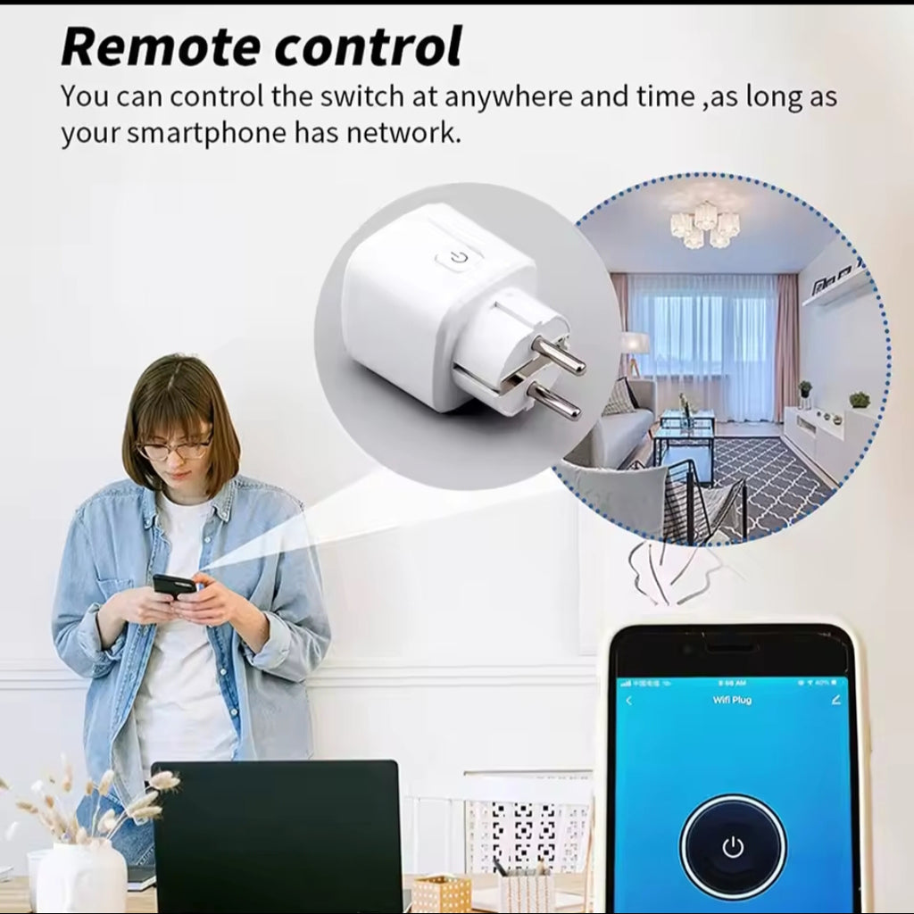 Tuya Smart Socket EU 20A Wifi Smart Plug With Power Monitoring