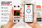 Smart wifi voltage and Ampair protection device 63A with unit lock and power off feature Smart WiFi 63A Voltage & Current Protection Breaker with Energy Meter, Unit Lock & Power Off Feature | Tuya Smart Sun Gold