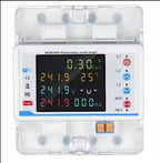 Digital meter with display and control buttons on a white background