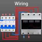 100A 3 Phase Over Under Voltage Protector ATS Automatic Transfer Switch Phase Selector Uninterrupted Power Over Current Sun Gold