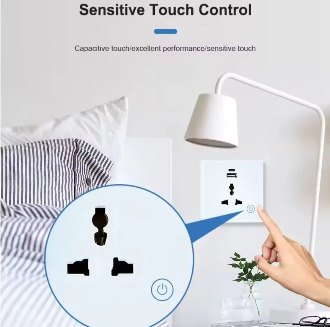 Alexa Google Voice Smart Home Tuya WIFI Control Wall Socket with USB Port Universal Electrical Plug Power US/UK Smart Switch