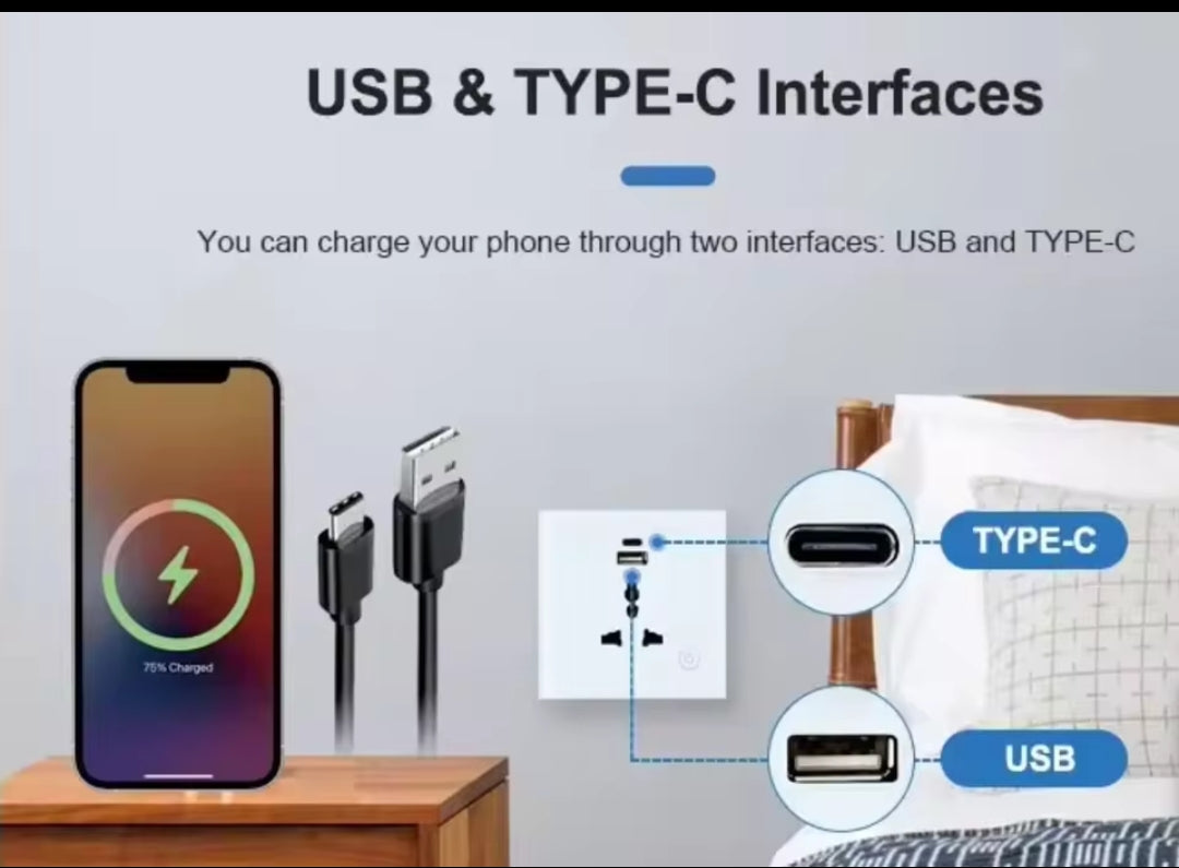 Alexa Google Voice Smart Home Tuya WIFI Control Wall Socket with USB Port Universal Electrical Plug Power US/UK Smart Switch