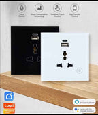Alexa Google Voice Smart Home Tuya WIFI Control Wall Socket with USB Port Universal Electrical Plug Power US/UK Smart Switch